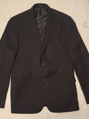 Egara Men's Black Two-Button Suit Jacket